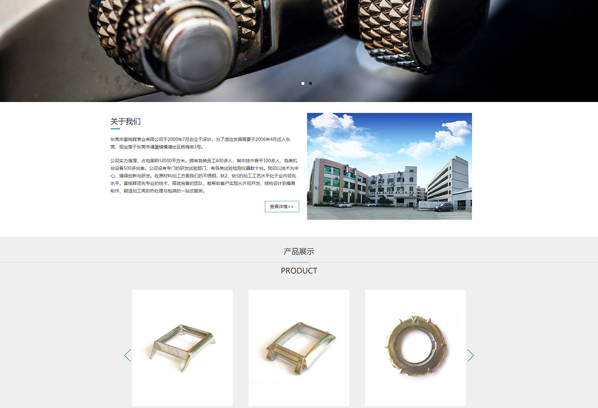東(dōng)莞訊友(yǒu)網絡富銘輝表業(yè)網站(zhàn)建設案例2